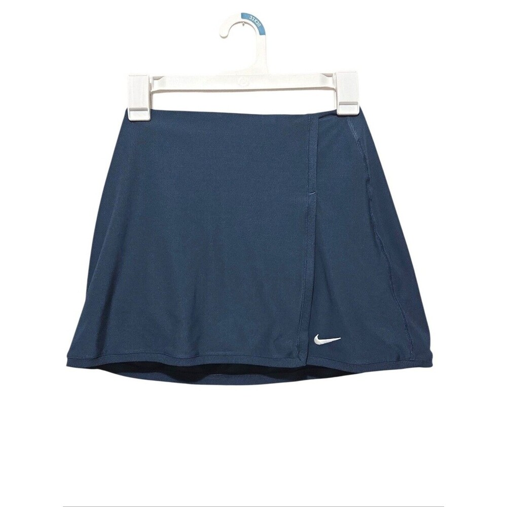 Nike Navy Athletic Tennis Skort with White Swoosh Sporty Athleisure Girly XS